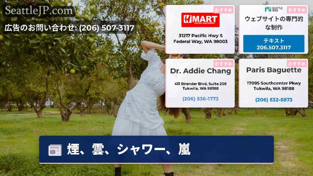 煙、雲、シャワー、嵐