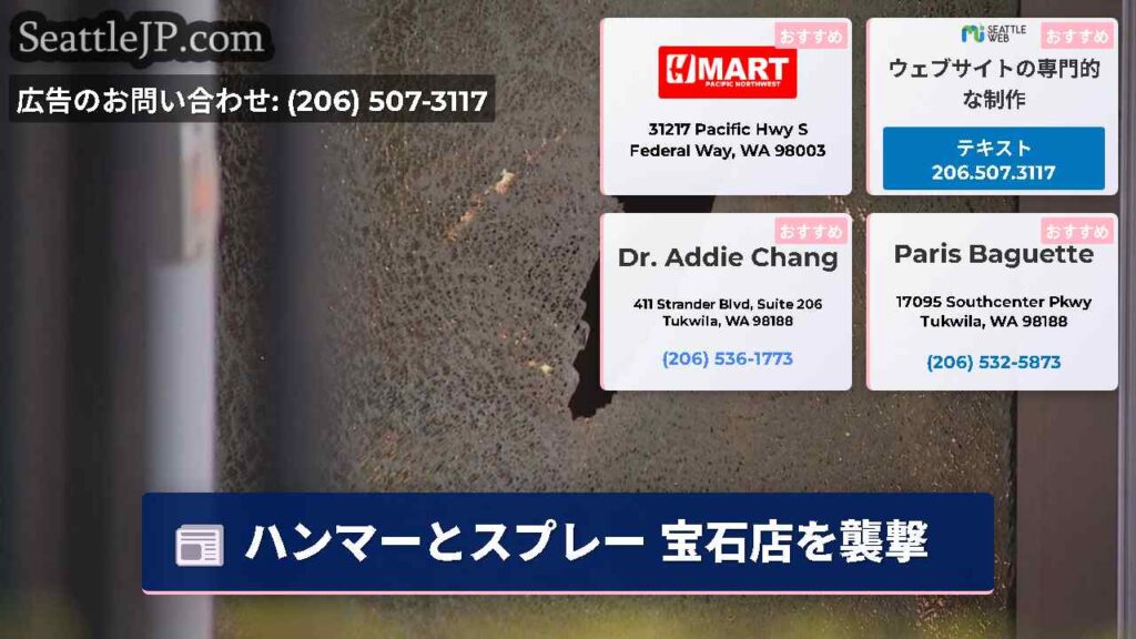 ハンマーとスプレー 宝石店を襲撃
