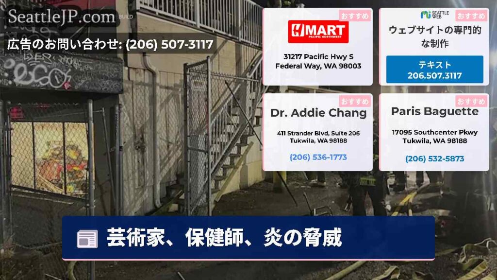 芸術家、保健師、炎の脅威