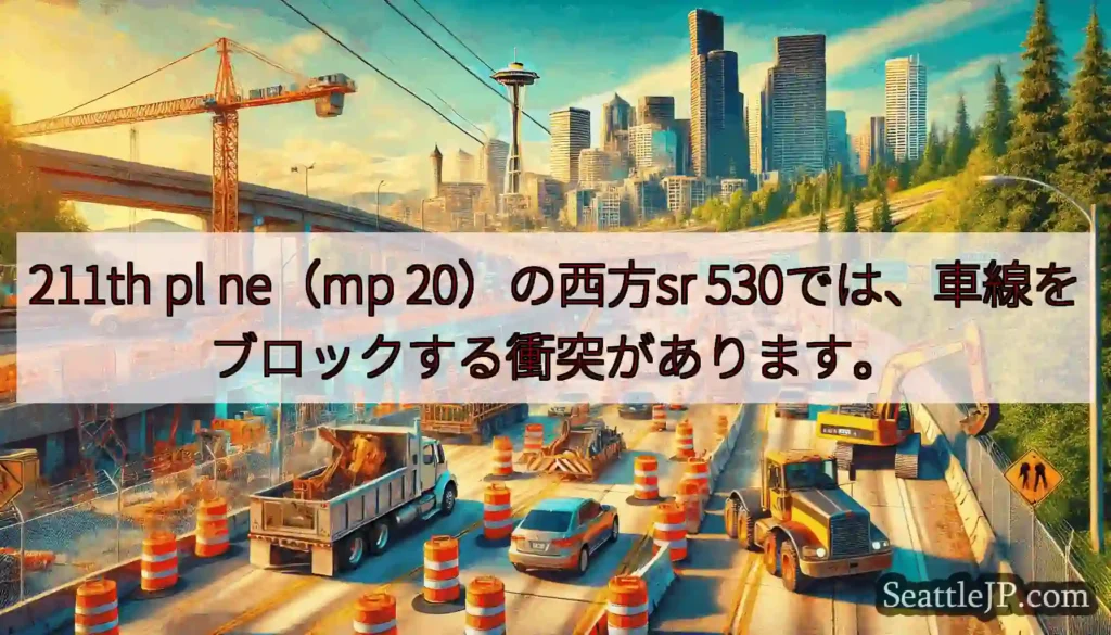 211th pl ne（mp 20）の西方sr 530では、車線をブロックする衝突があります。