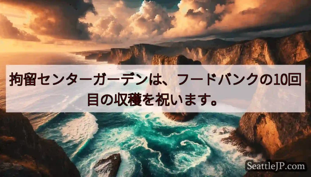 拘留センターガーデンは、フードバンクの10回目の収穫を祝います。