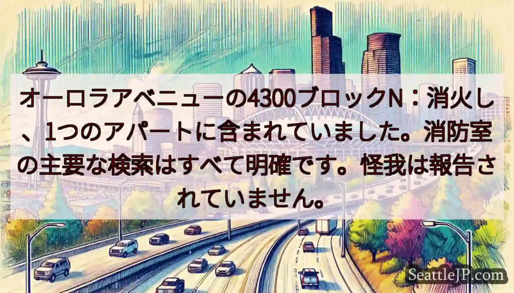 オーロラアベニューの4300ブロックN：消火し、1つのアパートに含まれていました。消防室の主要な検索