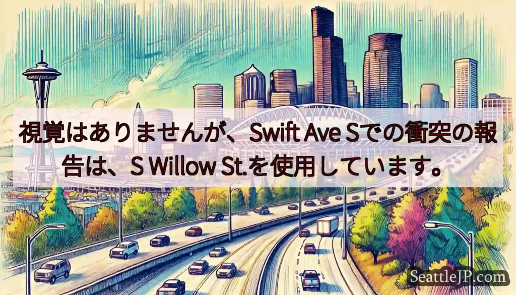 視覚はありませんが、Swift Ave Sでの衝突の報告は、S Willow