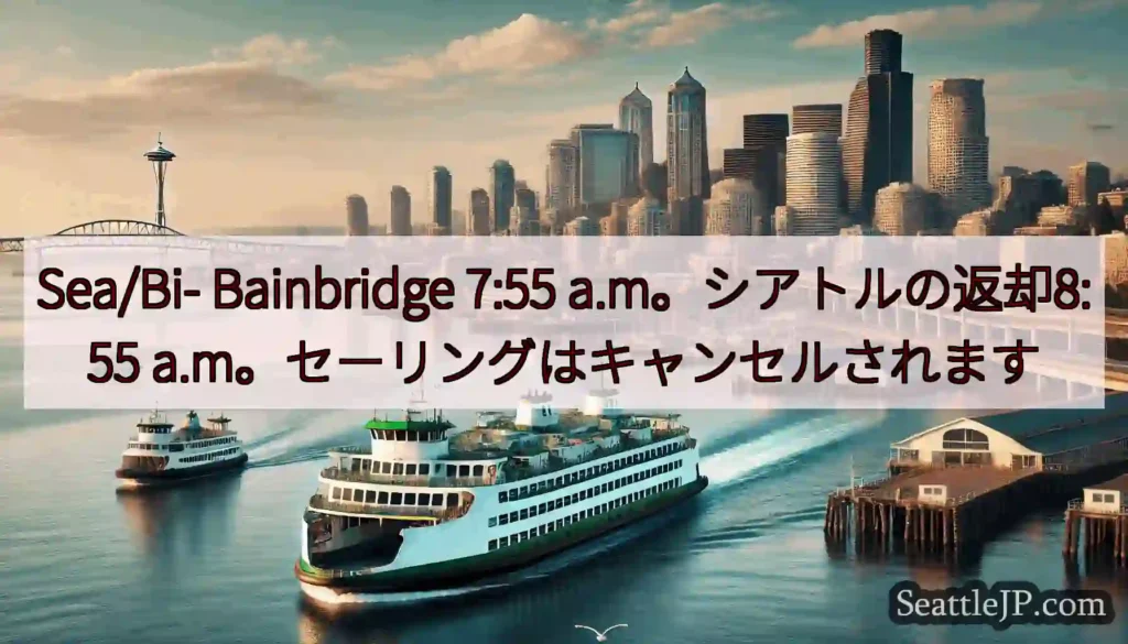 Sea/Bi- Bainbridge 7:55 a.m。シアトルの返却8:55