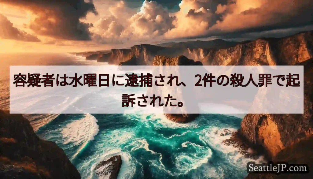 容疑者は水曜日に逮捕され、2件の殺人罪で起訴された。