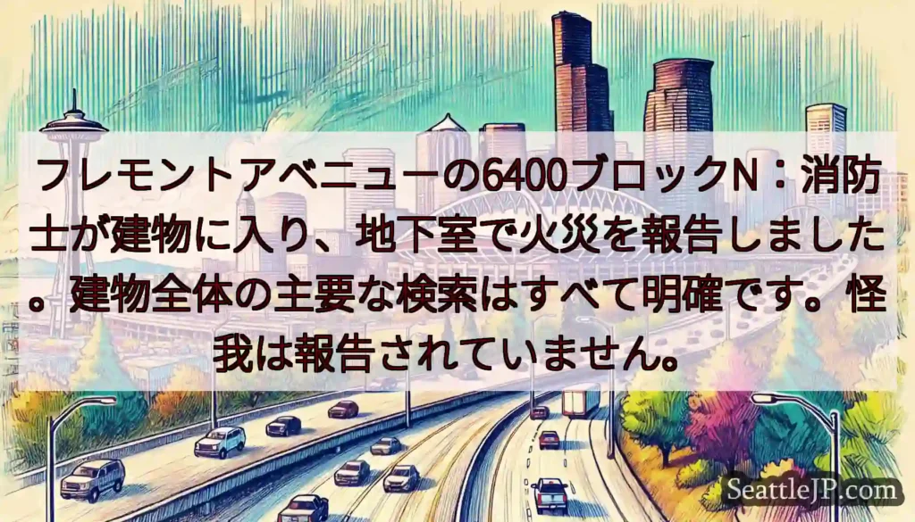 フレモントアベニューの6400ブロックN：消防士が建物に入り、地下室で火災を報告しました。建物全体の