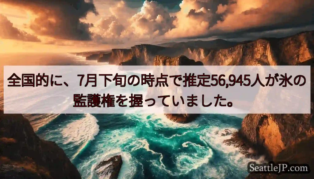 全国的に、7月下旬の時点で推定56,945人が氷の監護権を握っていました。