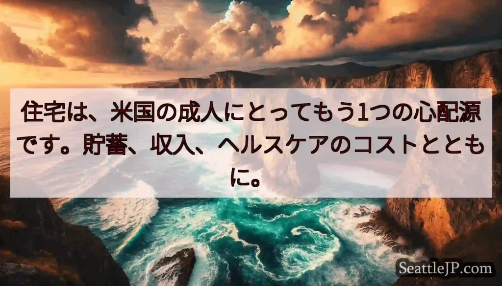 住宅は、米国の成人にとってもう1つの心配源です。貯蓄、収入、ヘルスケアのコストとともに。