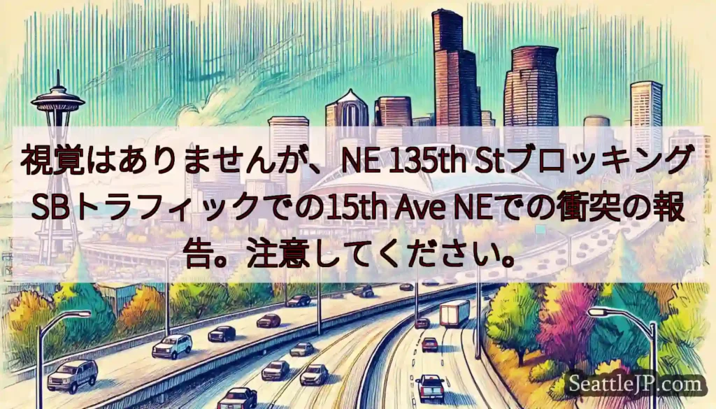 視覚はありませんが、NE 135th StブロッキングSBトラフィックでの15th Ave