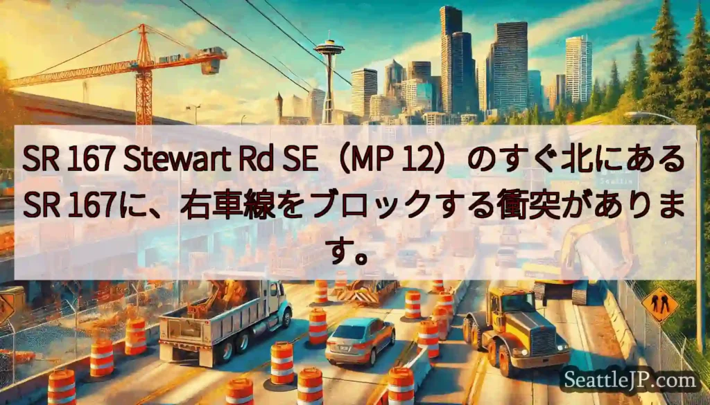 SR 167 Stewart Rd SE（MP 12）のすぐ北にあるSR