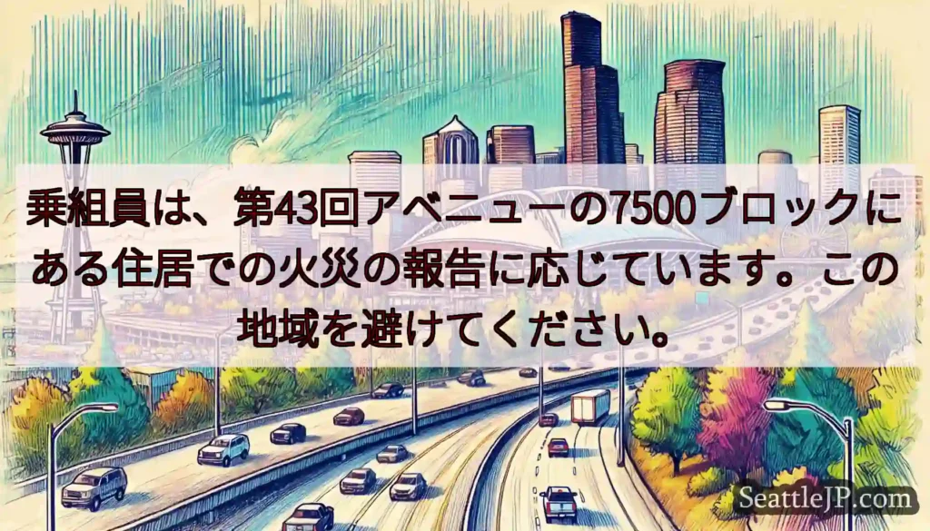 乗組員は、第43回アベニューの7500ブロックにある住居での火災の報告に応じています。この地域を避け