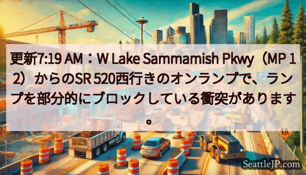 更新7:19 AM：W Lake Sammamish Pkwy（MP 12）からのSR