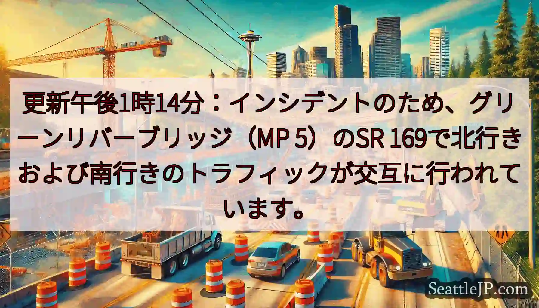 更新午後1時14分：インシデントのため、グリーンリバーブリッジ（MP 5）のSR