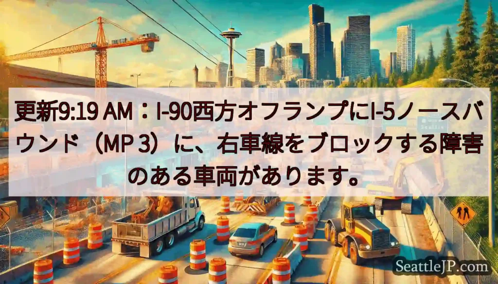 更新9:19 AM：I-90西方オフランプにI-5ノースバウンド（MP