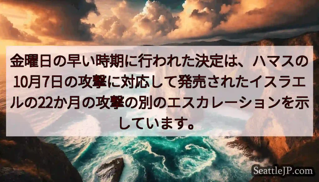 金曜日の早い時期に行われた決定は、ハマスの10月7日の攻撃に対応して発売されたイスラエルの22か月の