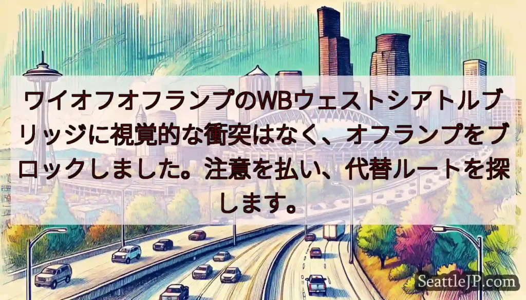 ワイオフオフランプのWBウェストシアトルブリッジに視覚的な衝突はなく、オフランプをブロックしました。
