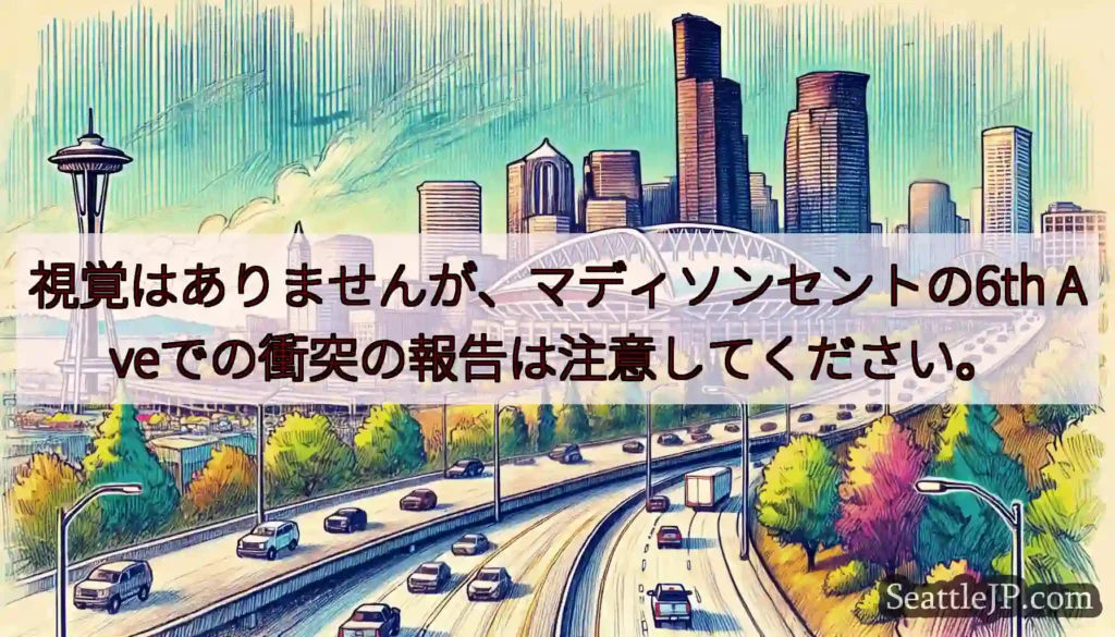 視覚はありませんが、マディソンセントの6th Aveでの衝突の報告は注意してください。