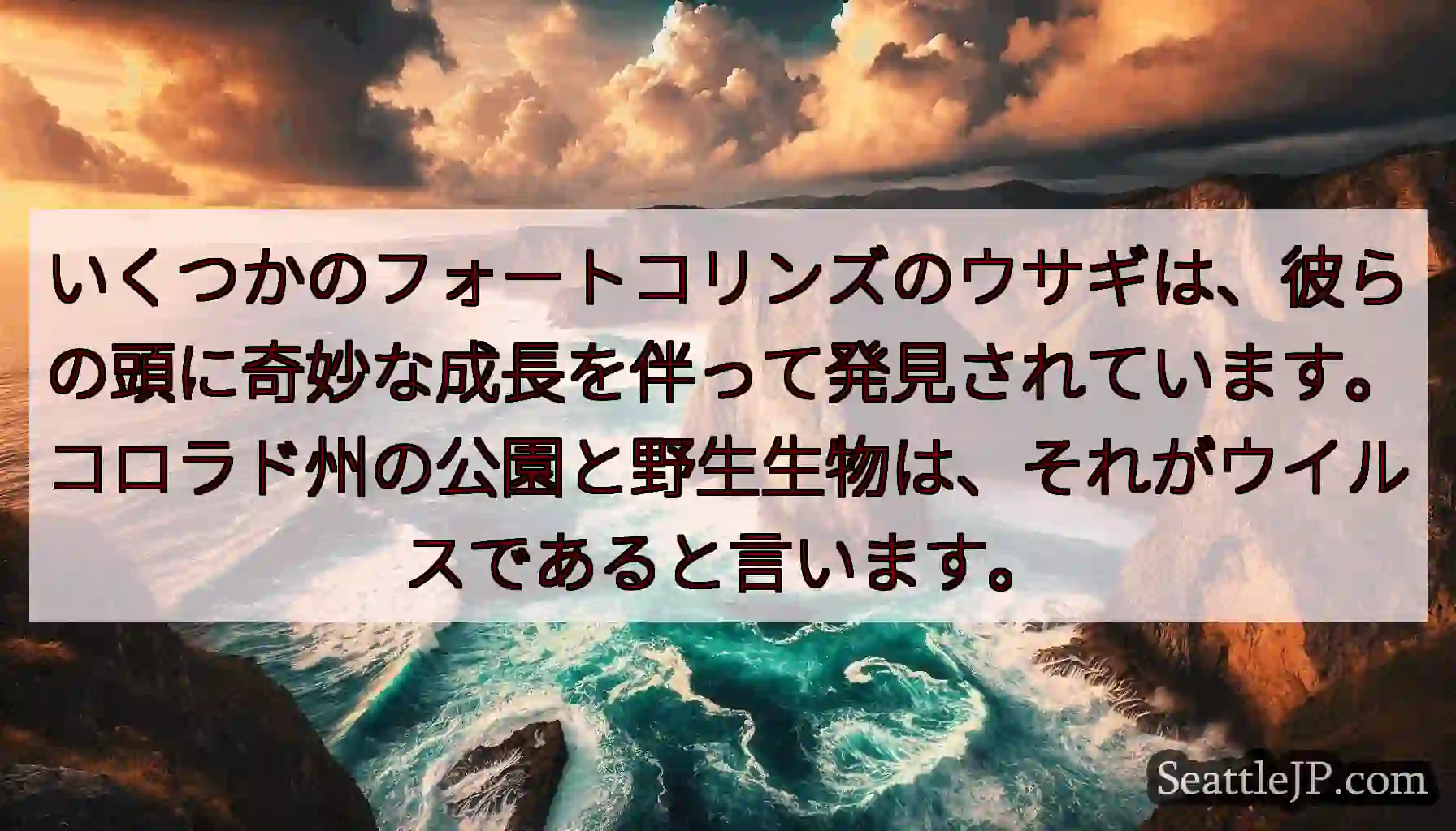 いくつかのフォートコリンズのウサギは、彼らの頭に奇妙な成長を伴って発見されています。コロラド州の公園