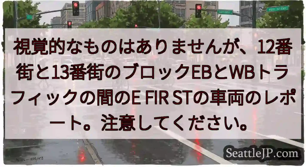 視覚的なものはありませんが、12番街と13番街のブロックEBとWBトラフィックの間のE FIR