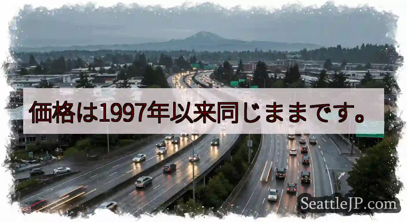 価格は1997年以来同じままです。