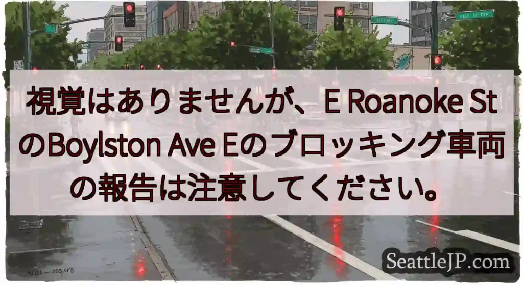 視覚はありませんが、E Roanoke StのBoylston Ave
