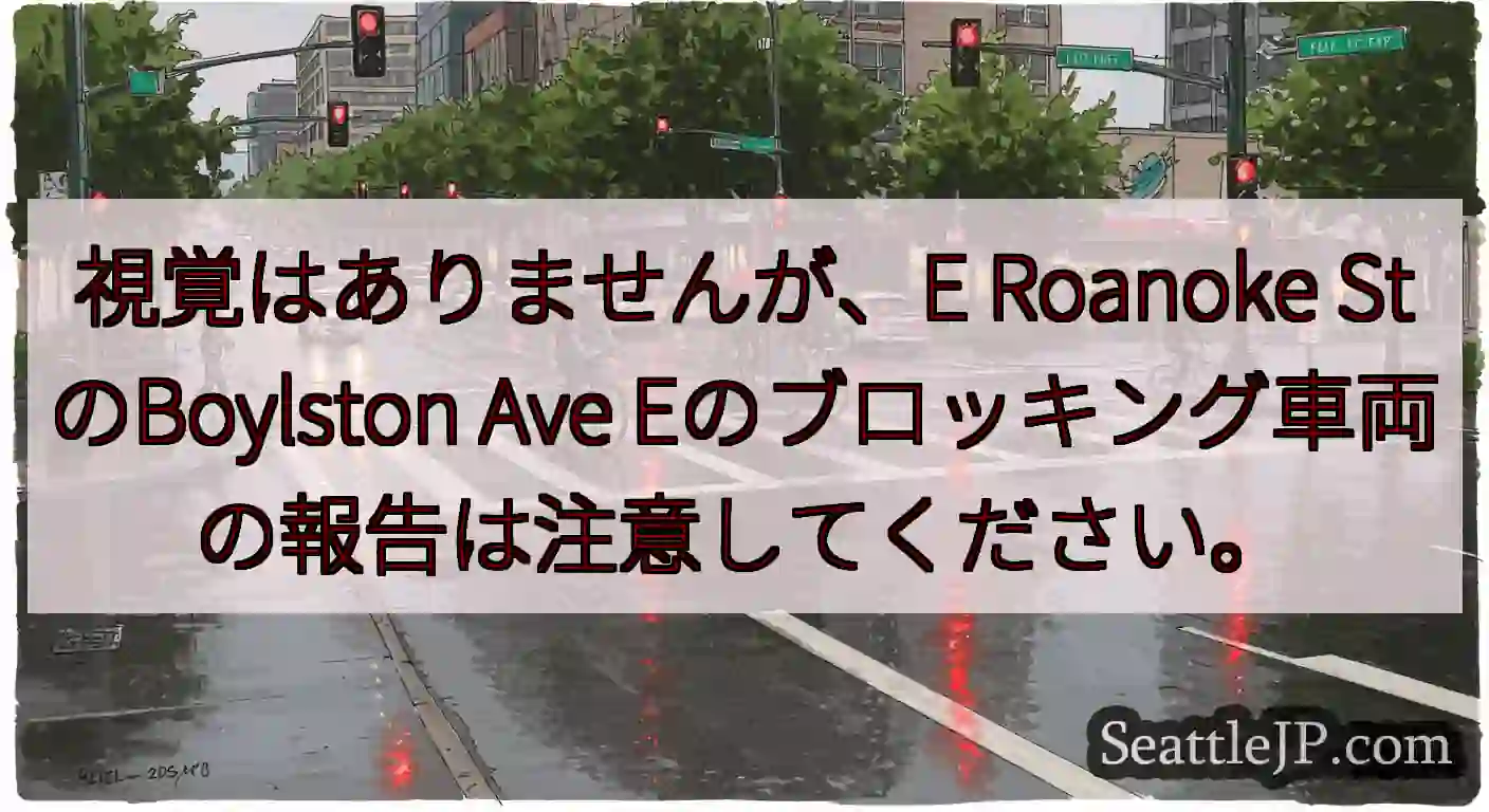 視覚はありませんが、E Roanoke StのBoylston Ave
