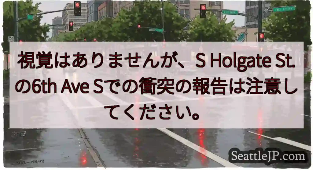 視覚はありませんが、S Holgate St.の6th Ave Sでの衝突の報告は注意してください。