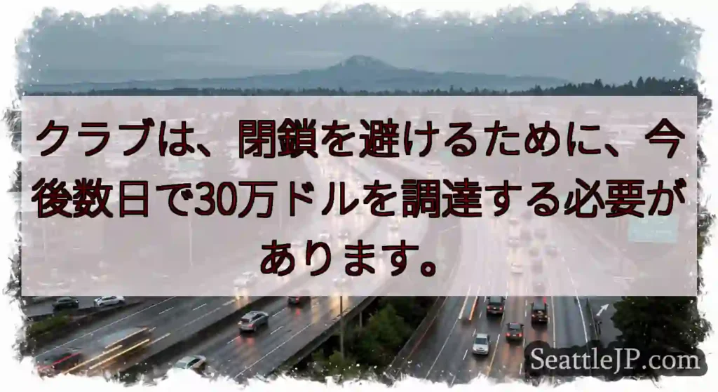 クラブは、閉鎖を避けるために、今後数日で30万ドルを調達する必要があります。