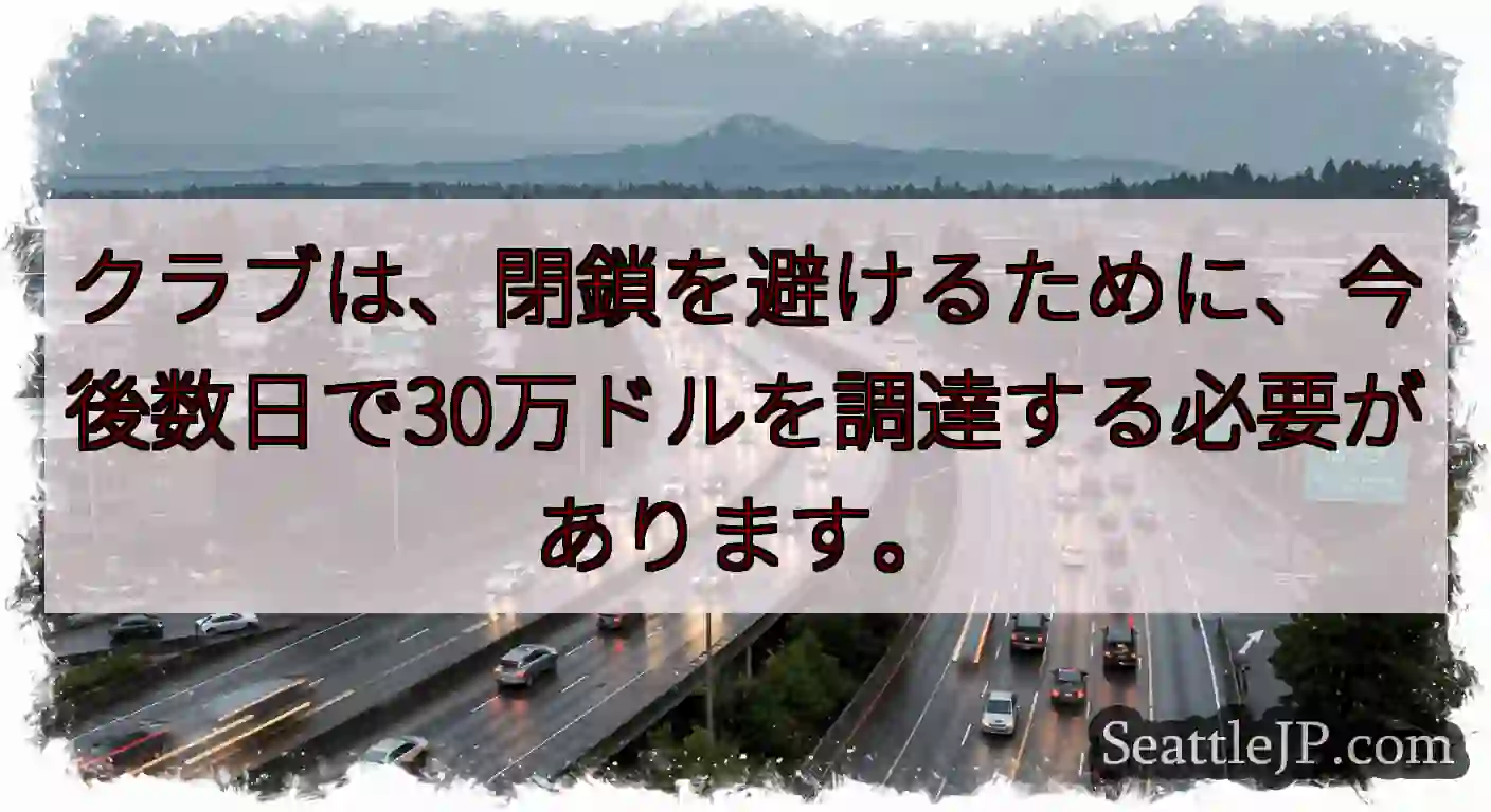 クラブは、閉鎖を避けるために、今後数日で30万ドルを調達する必要があります。