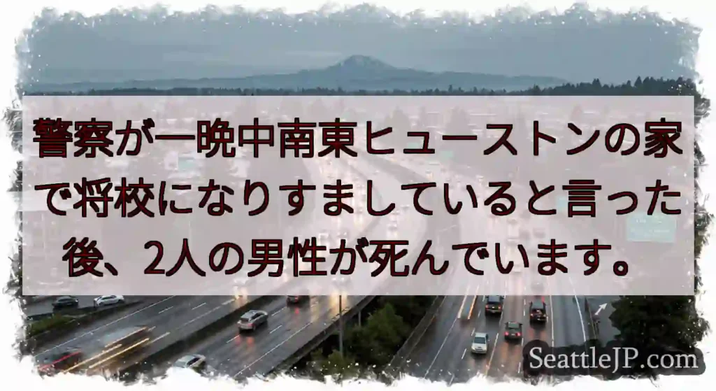 警察が一晩中南東ヒューストンの家で将校になりすましていると言った後、2人の男性が死んでいます。