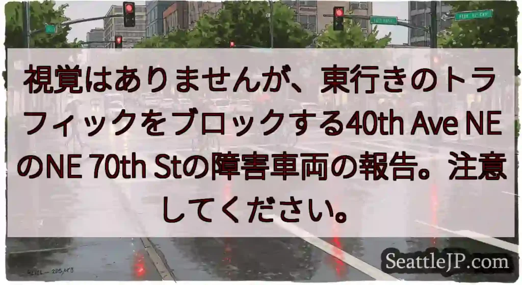視覚はありませんが、東行きのトラフィックをブロックする40th Ave NEのNE 70th