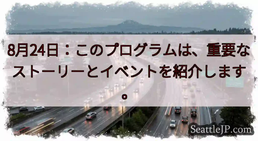 8月24日：このプログラムは、重要なストーリーとイベントを紹介します。