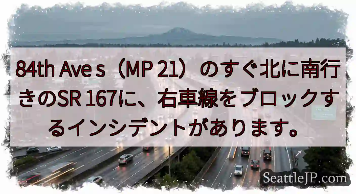 84th Ave s（MP 21）のすぐ北に南行きのSR