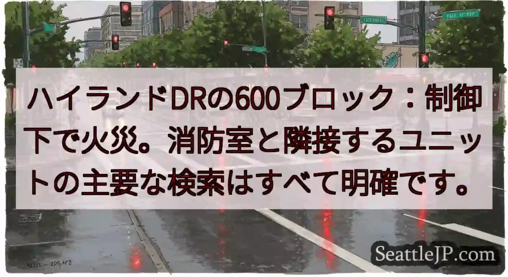 ハイランドDRの600ブロック：制御下で火災。消防室と隣接するユニットの主要な検索はすべて明確です。