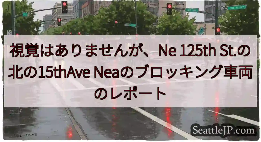 視覚はありませんが、Ne 125th St.の北の15thAve Neaのブロッキング車両のレポート