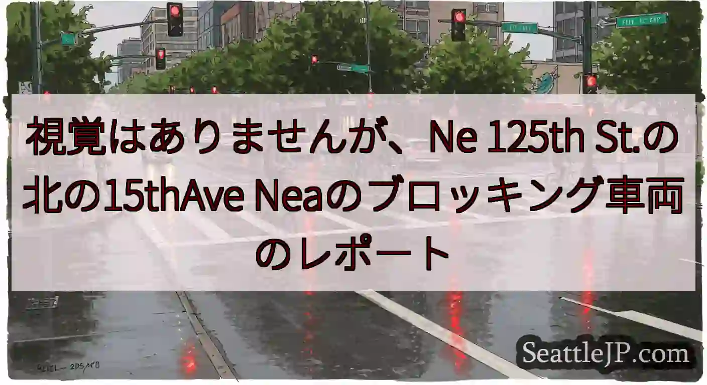 視覚はありませんが、Ne 125th St.の北の15thAve Neaのブロッキング車両のレポート