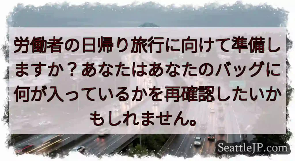 労働者の日帰り旅行に向けて準備しますか？あなたはあなたのバッグに何が入っているかを再確認したいかもし