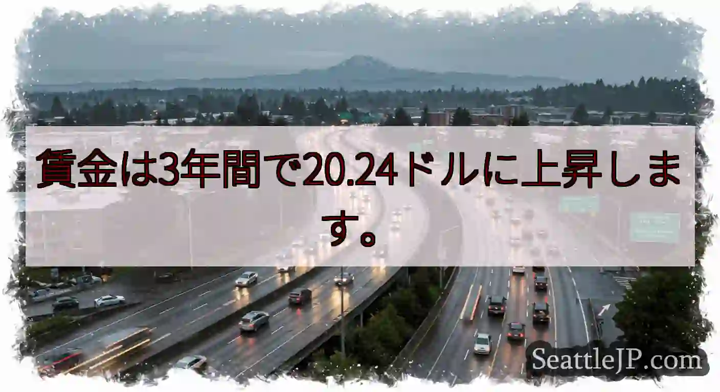 賃金は3年間で20.24ドルに上昇します。