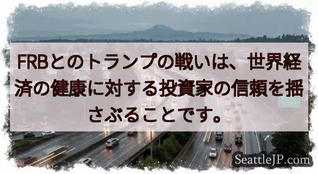 FRBとのトランプの戦いは、世界経済の健康に対する投資家の信頼を揺さぶることです。