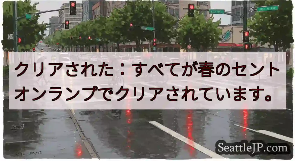 クリアされた：すべてが春のセントオンランプでクリアされています。