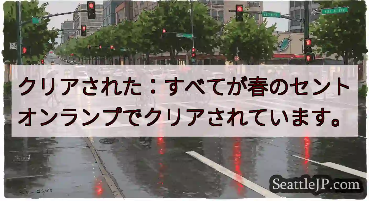 クリアされた：すべてが春のセントオンランプでクリアされています。