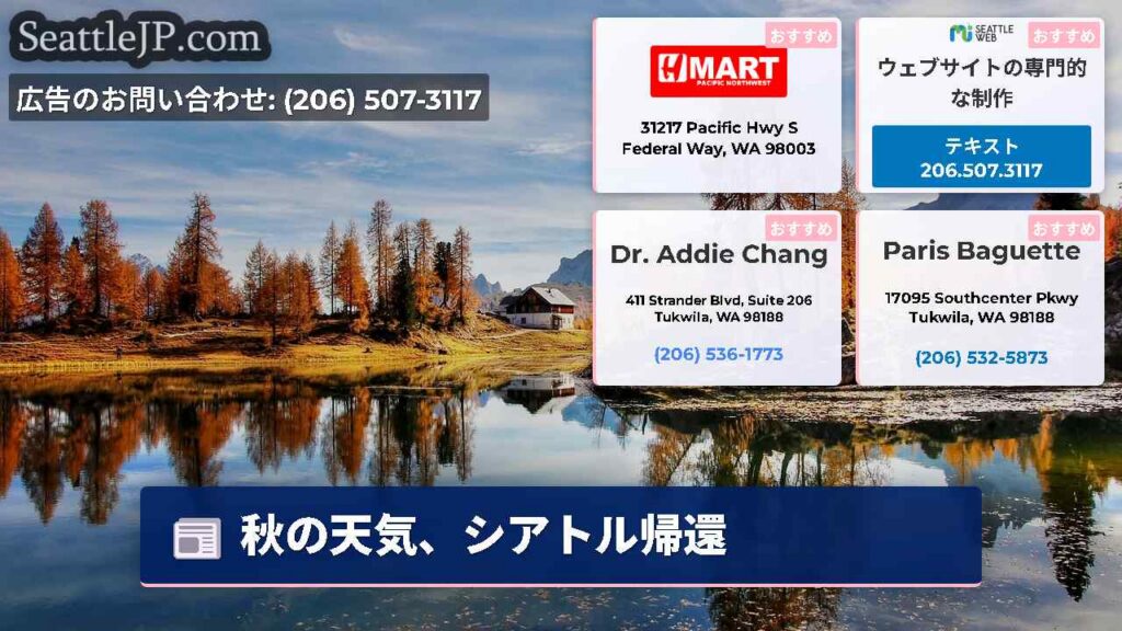 秋の天気、シアトル帰還