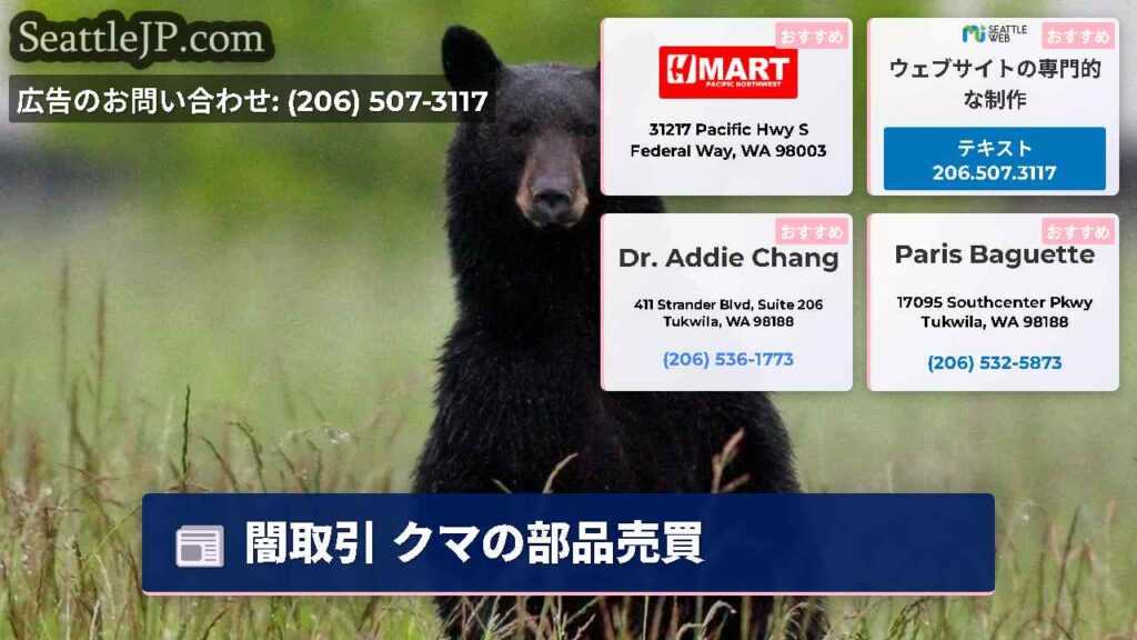 闇取引 クマの部品売買