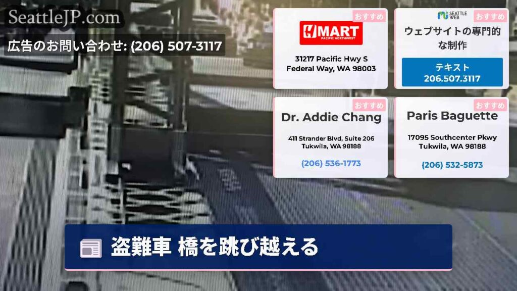 盗難車 橋を跳び越える