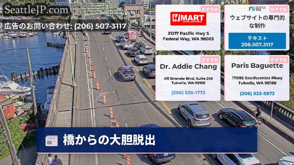 橋からの大胆脱出