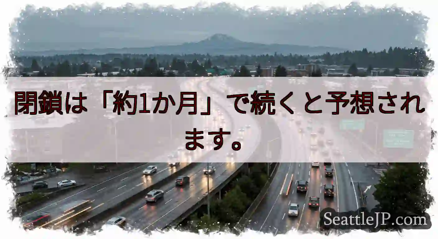 閉鎖は「約1か月」で続くと予想されます。