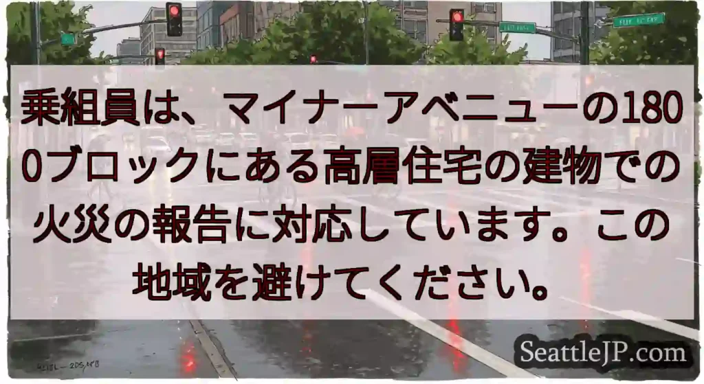 乗組員は、マイナーアベニューの1800ブロックにある高層住宅の建物での火災の報告に対応しています。こ
