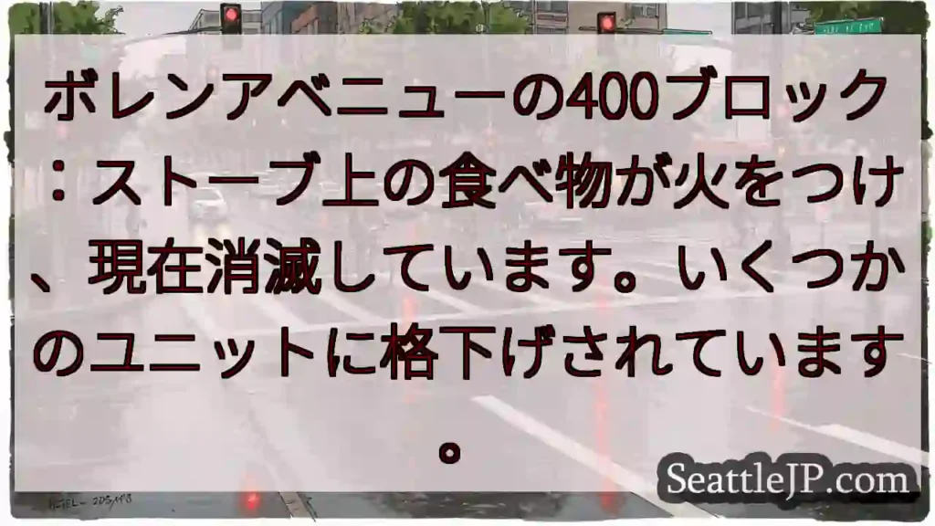 ボレンアベニューの400ブロック：ストーブ上の食べ物が火をつけ、現在消滅しています。いくつかのユニッ