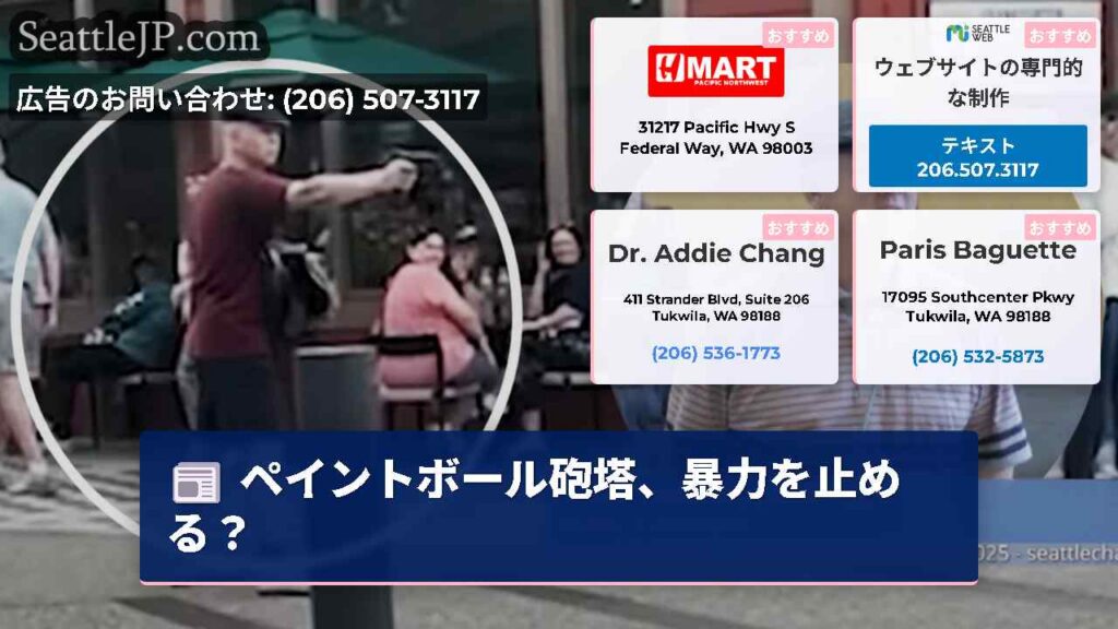 ペイントボール砲塔、暴力を止める？