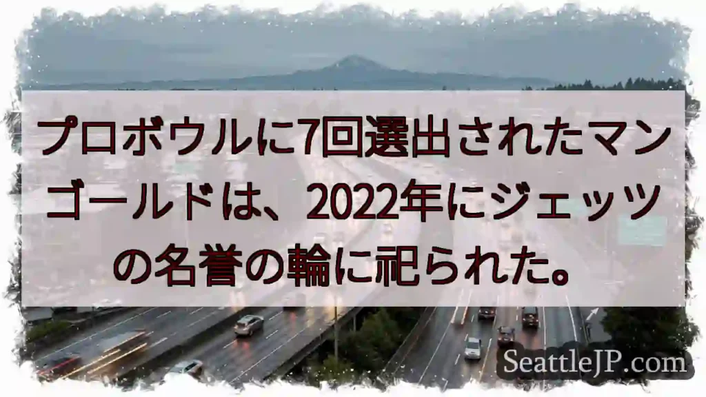 プロボウルに7回選出されたマンゴールドは、2022年にジェッツの名誉の輪に祀られた。